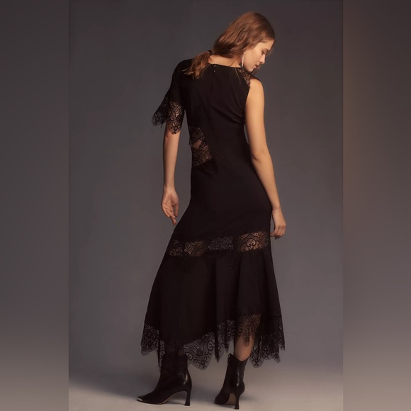 Anthropologie Hutch Asymmetrical Lace Mix Slip Dress - Picture 5 of 14